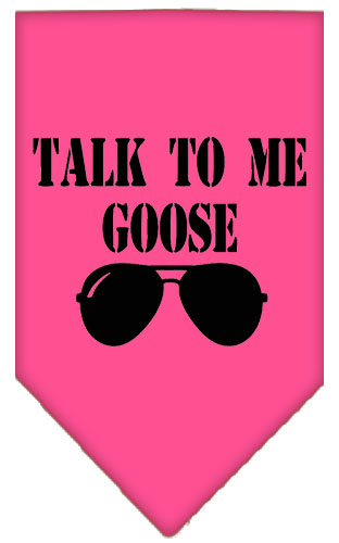 Talk to me Goose Screen Print Pet Bandana Bright Pink Large
